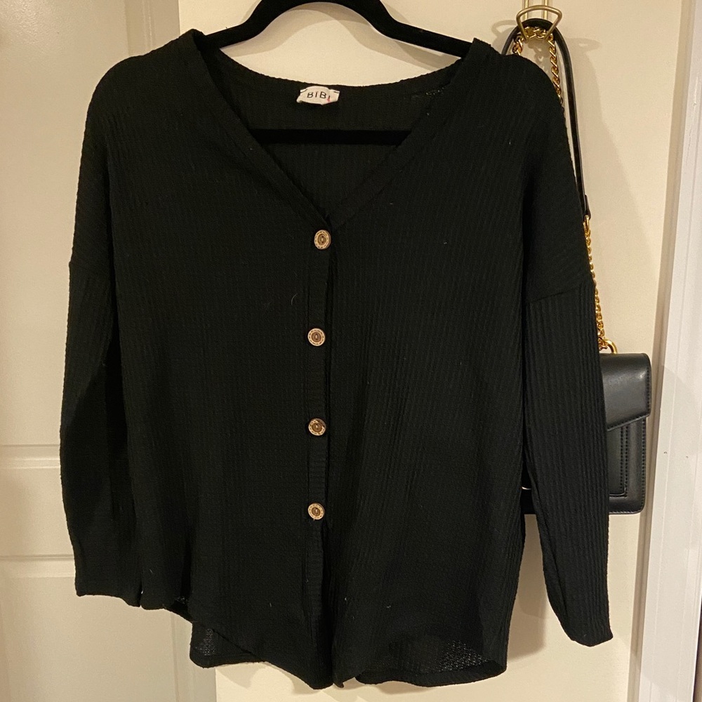 Black buttoned down shirt